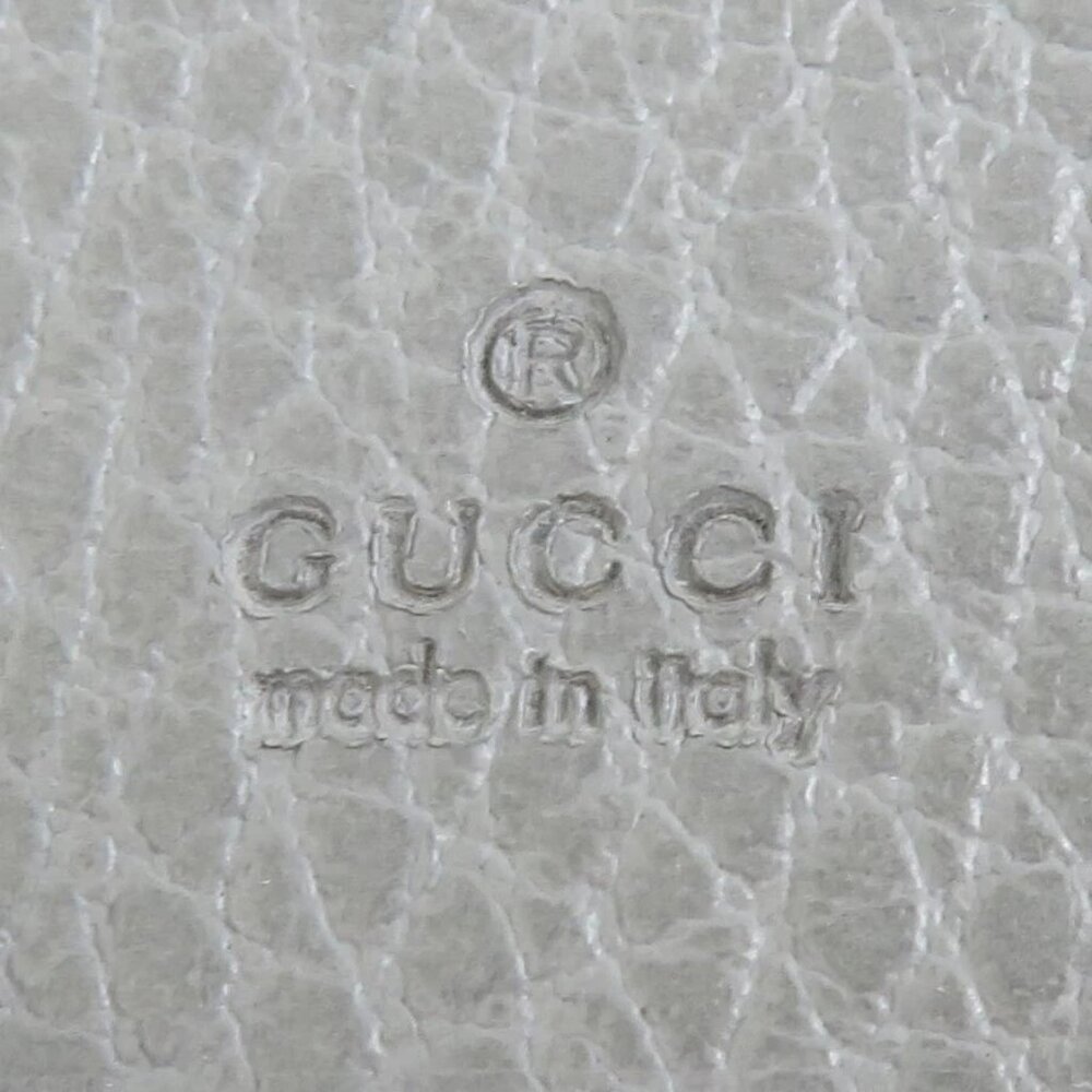 Auth GUCCI GG Marmont Key Case Gray/Gold Leather - Picture 7 of 8